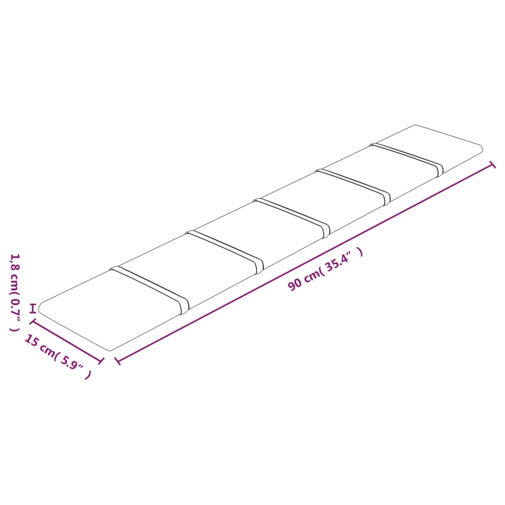 vidaXL seinapaneelid 12 tk, veinipunane, 90 x 15 cm, samet, 1,62 m²