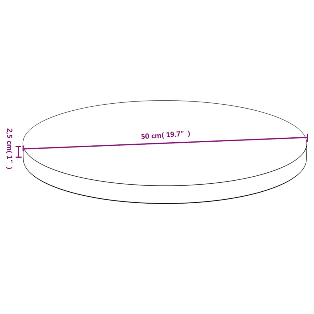 vidaXL lauaplaat Ø50x2,5 cm bambusest