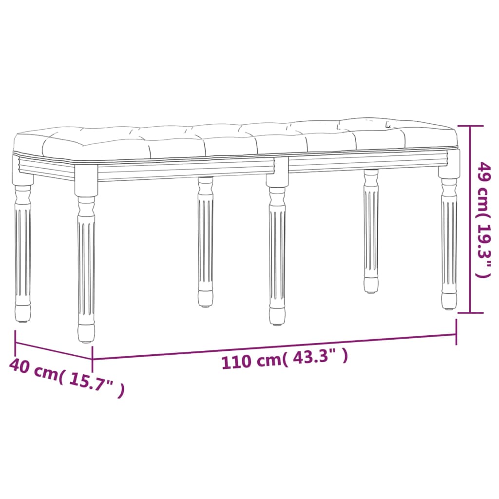 vidaXL pink, sinine, 110 x 40 x 49 cm, samet