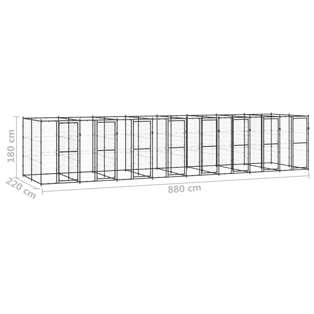 vidaXL koeraaedik, teras, 19,36 m²