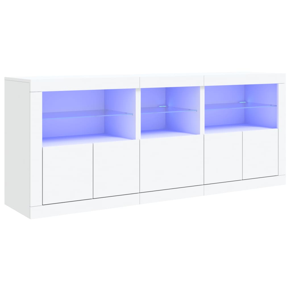 vidaXL puhvetkapp LED-tulega, valge, 162x37x67 cm