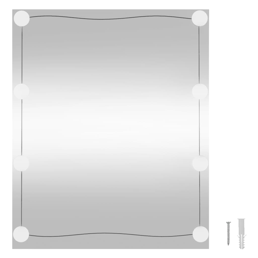 vidaXL seinapeegel LED-tuledega, 50x60 cm, klaas, ristkülik