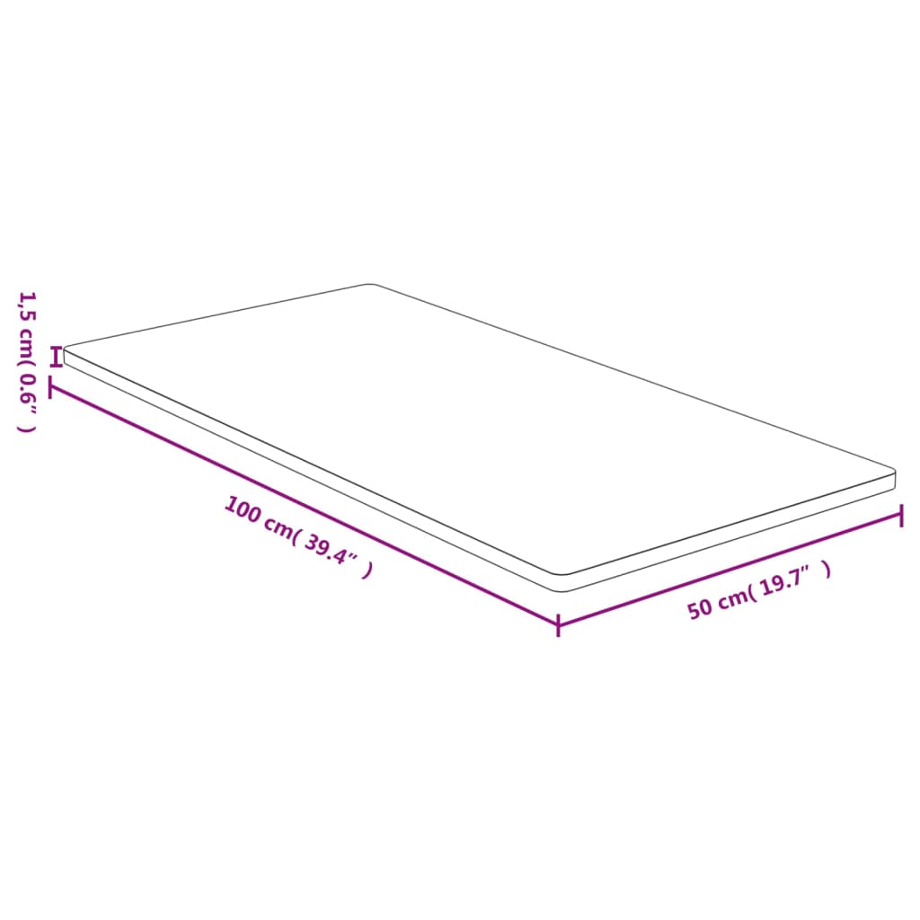 vidaXL lauaplaat, 50x100x1,5 cm, bambus