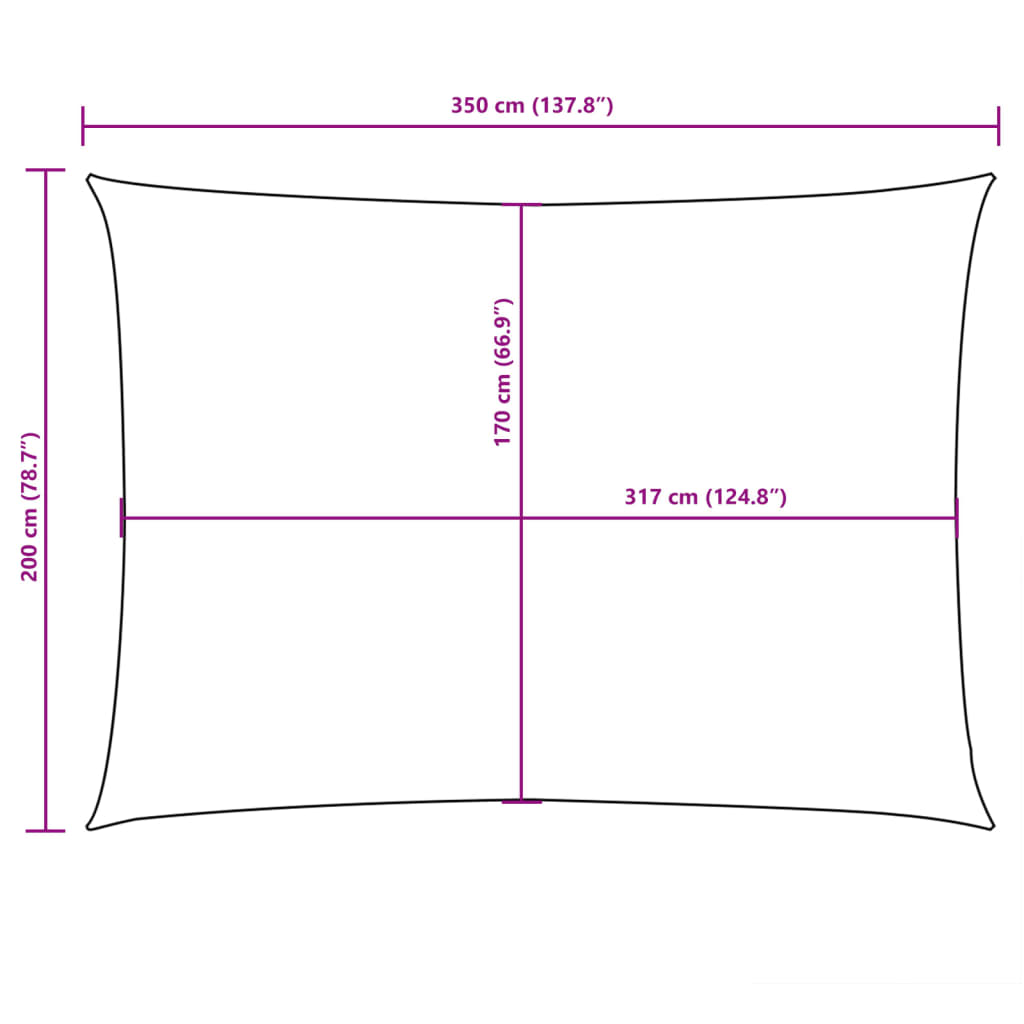 vidaXL oxford-kangast päikesepuri, ristkülik, 2 x 3,5 m, pruun