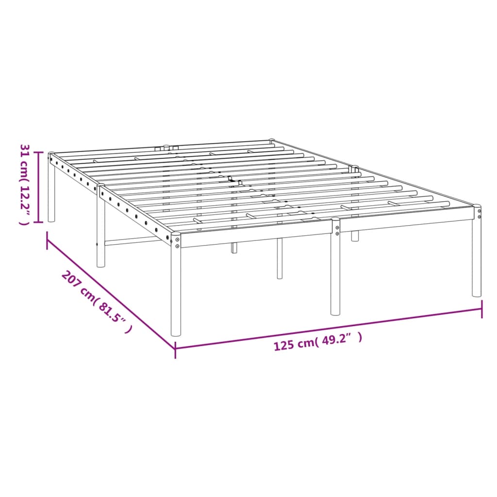 vidaXL metallist voodiraam, must, 120x200 cm