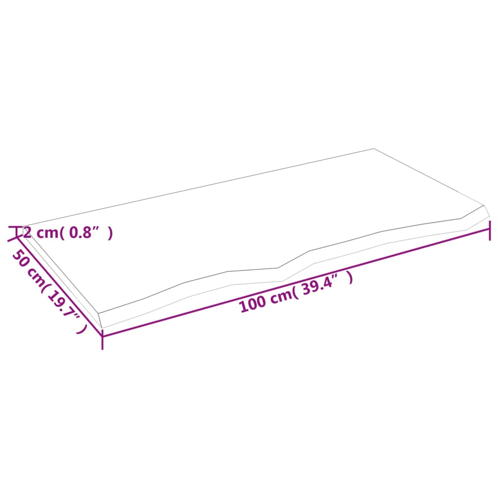 vidaXL vannitoa tasapind, tumepruun, 100x50x2 cm, töödeldud täispuit