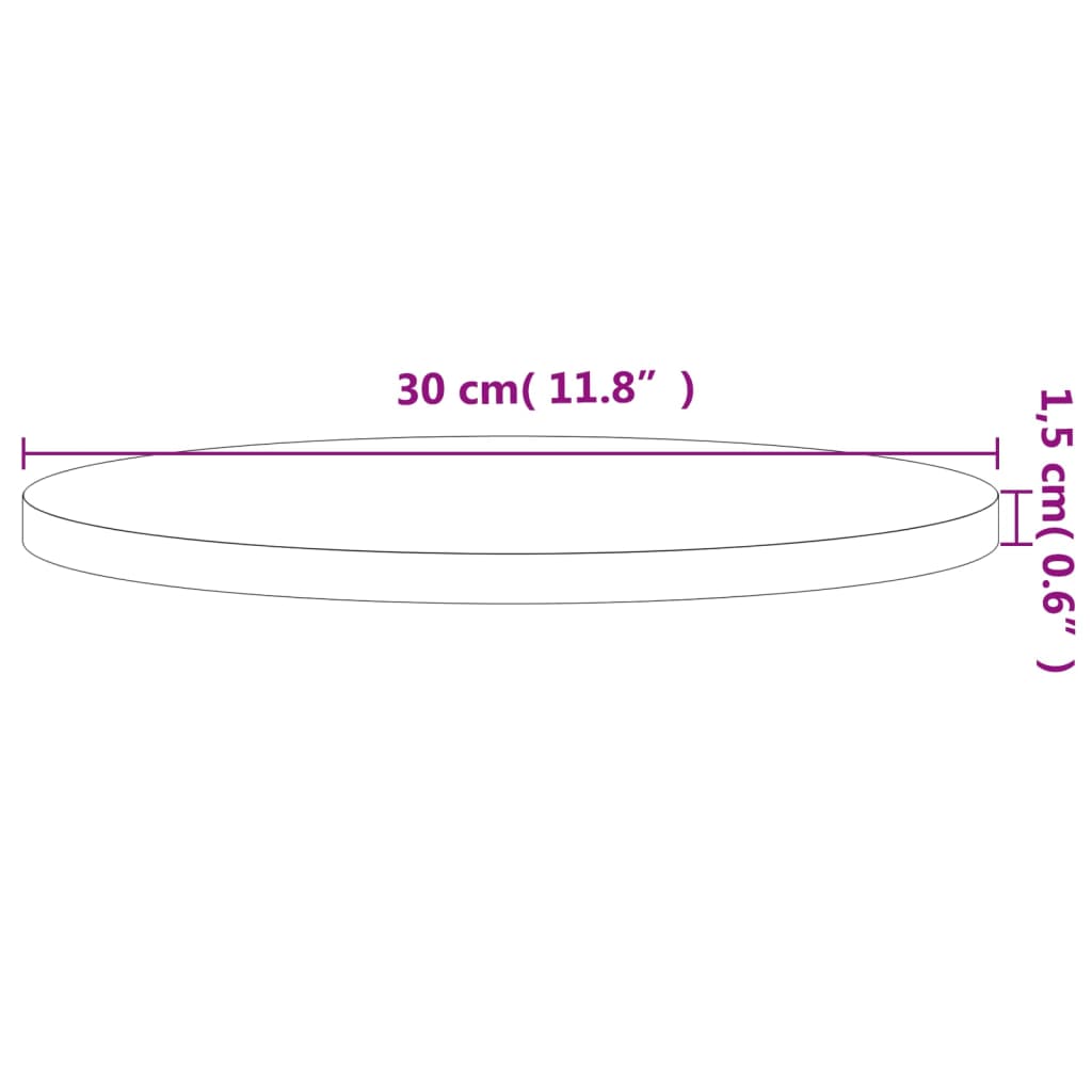 vidaXL lauaplaat, Ø30 x 1,5 cm, ümmargune, pöökpuu