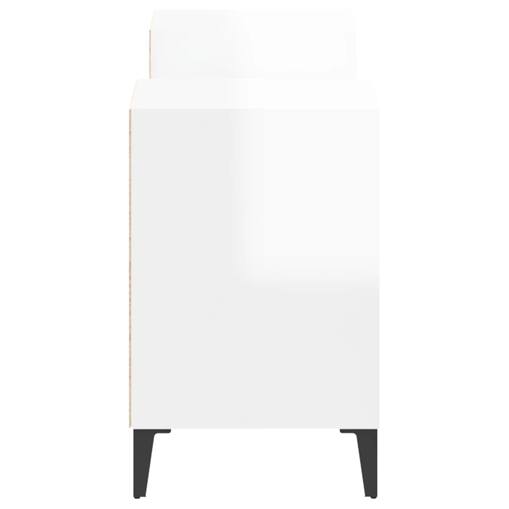 vidaXL telerikapp, kõrgläikega valge, 160 x 35 x 55 cm, tehispuit