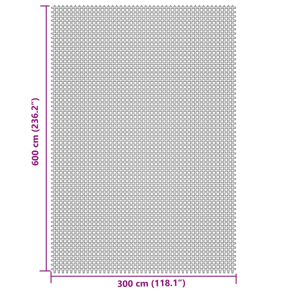 vidaXL matka põrandavaip, kreemjas, 6x3 m