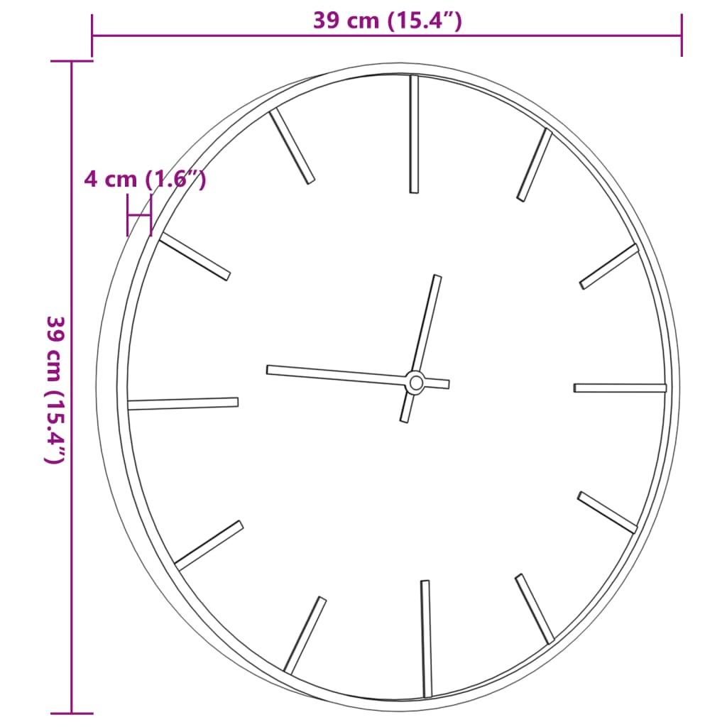 vidaXL seinakell, pruun, Ø39 cm, raud ja tehispuit