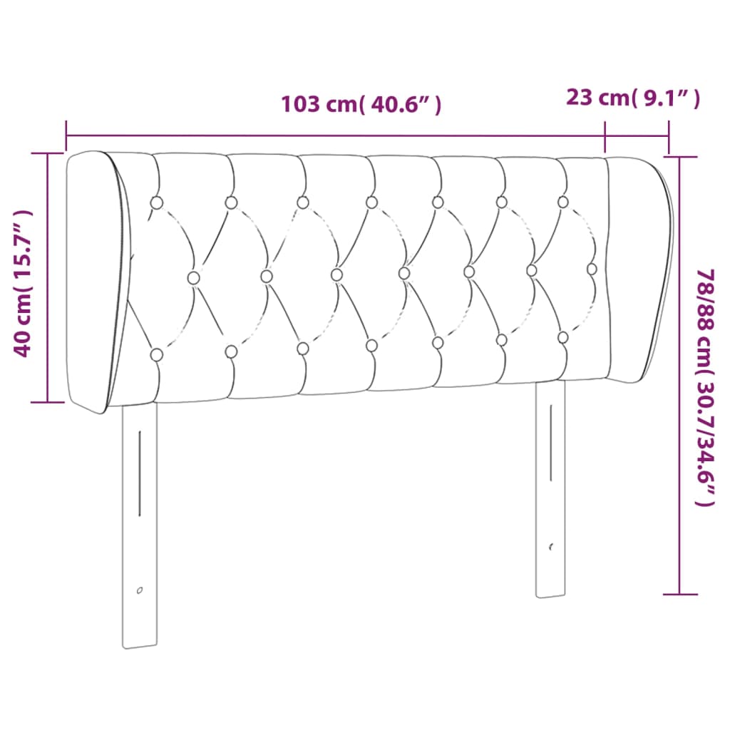 vidaXL voodipeats servadega, tumehall, 103x23x78/88 cm, kangas