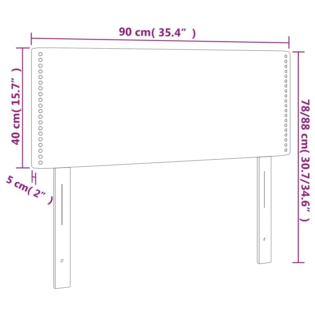 vidaXL LED-voodipeats, tumehall, 90x5x78/88 cm, kangas