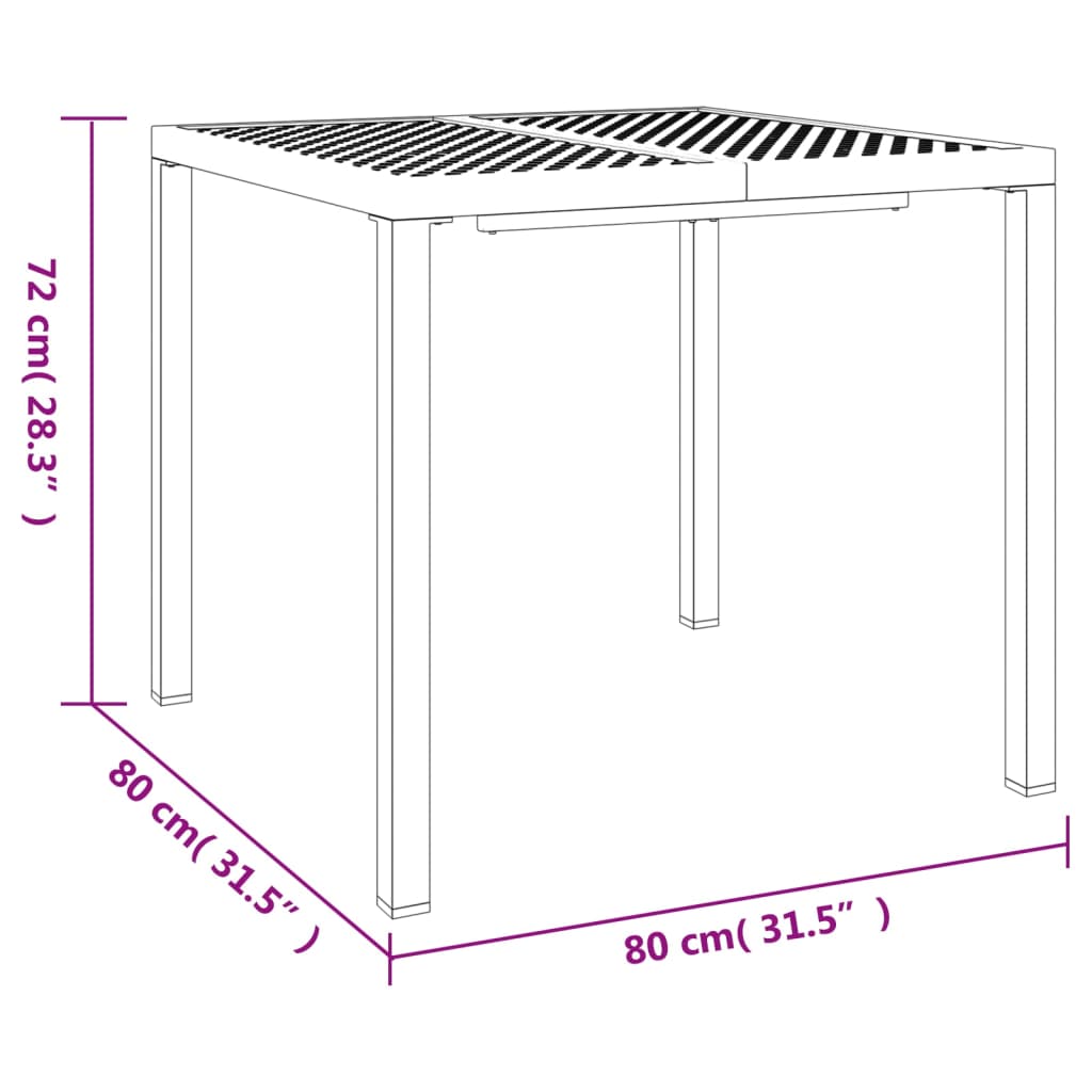 vidaXL aialaud, antratsiithall, 80 x 80 x 72 cm, teras