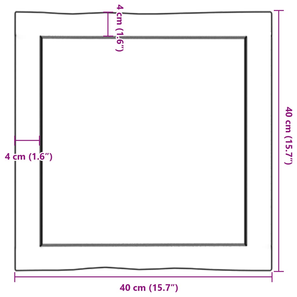 vidaXL lauaplaat, helepruun, 40 x 40 x (2-6) cm, töödeldud täispuit