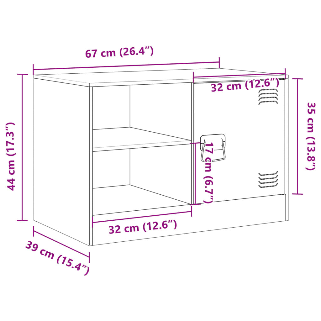 vidaXL telerikapp, roosa, 67x39x44 cm, teras