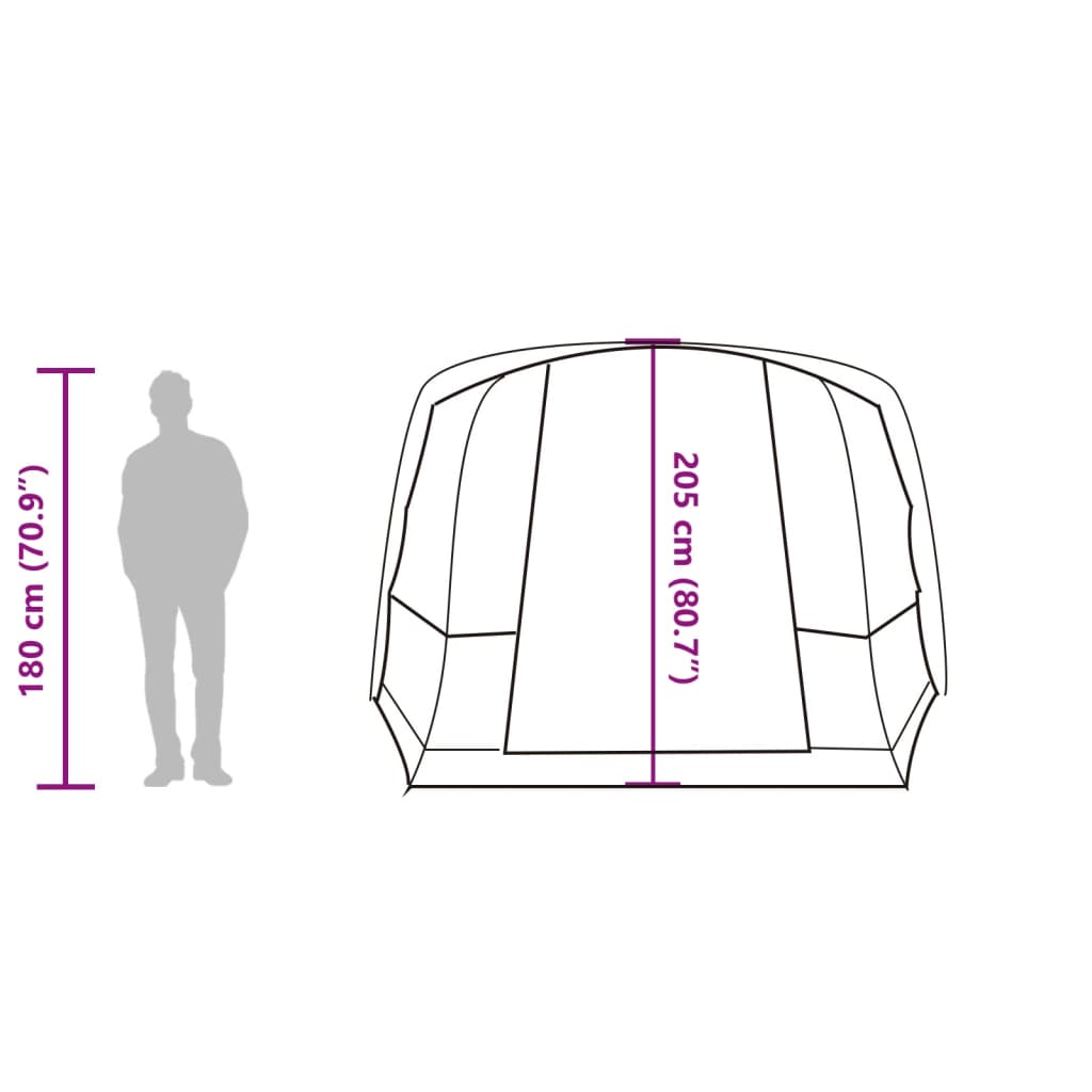 vidaXL matkatelk 4 inimesele, tunnel, sinine, veekindel